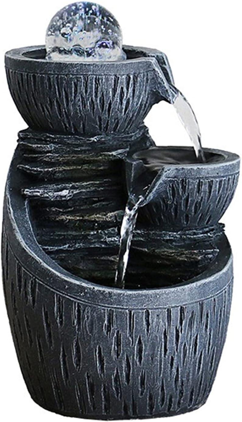 Tabletop Fountain Tabletop Fountain Ceramic Circulating Water Fountain Indoor Decoration Zen Meditation Decorative Waterfall - for Office Home Decor Desktop Fountain