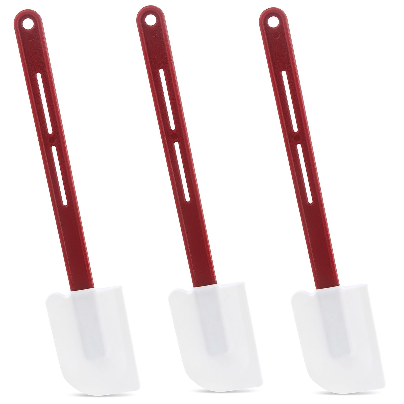 Silicone Rubber Baking Spatula Pack of 3, 14-Inch Commercial Silicone Spatulas for Baking, Rubber Baking Spatula Set Resistant to High Heat, Nonstick & Dishwasher Safe (3 in 14-Inch/Size M)