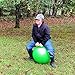 AppleRound Space Hopper Ball with Air Pump: 22in/55cm Diameter for Age 10-13, Kangaroo Bouncer, Hippity Hoppity Hop Ball for Taller Children, Plain Color (Green)