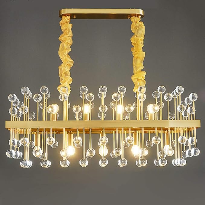 NSXBY Creatief Warm Kleur Glas Tijdens Verlichting, Opknoping Licht, E14 Moderne Minimalistische Licht Luxe Kristallen Kroonluchter Lights, Woonkamer Kledingwinkel Slaapkamer Garderobe Lampen-Bal kristal 120* 38cm