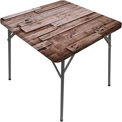 Miniatura 2 de Mantel de madera, granero vintage, tablones de pared, arte sepia, madera contrachapada natural antigua, impresión de imagen, borde elástico, para