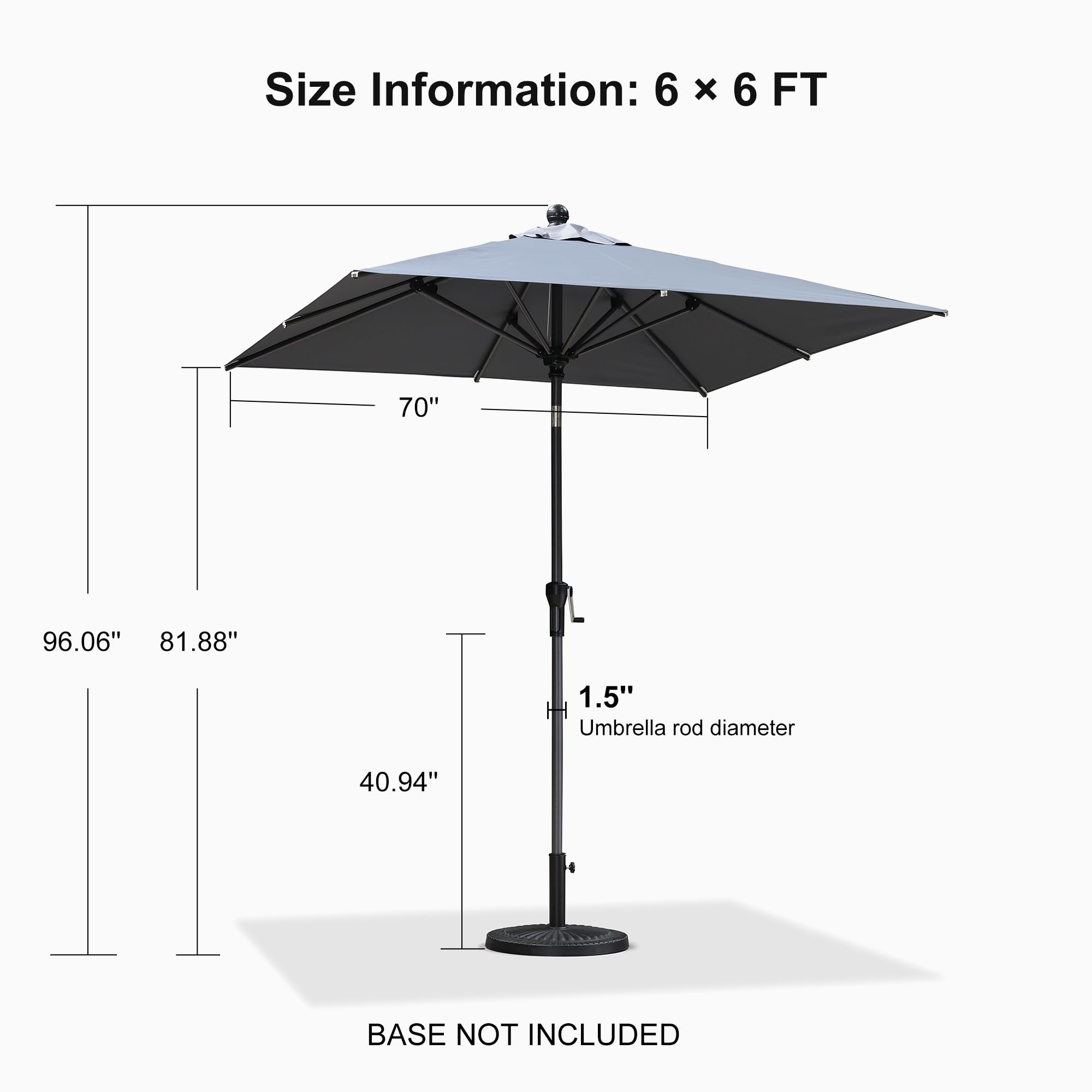 Amazon.com : PURPLE LEAF 6' x 6' Square Patio Umbrella Outdoor