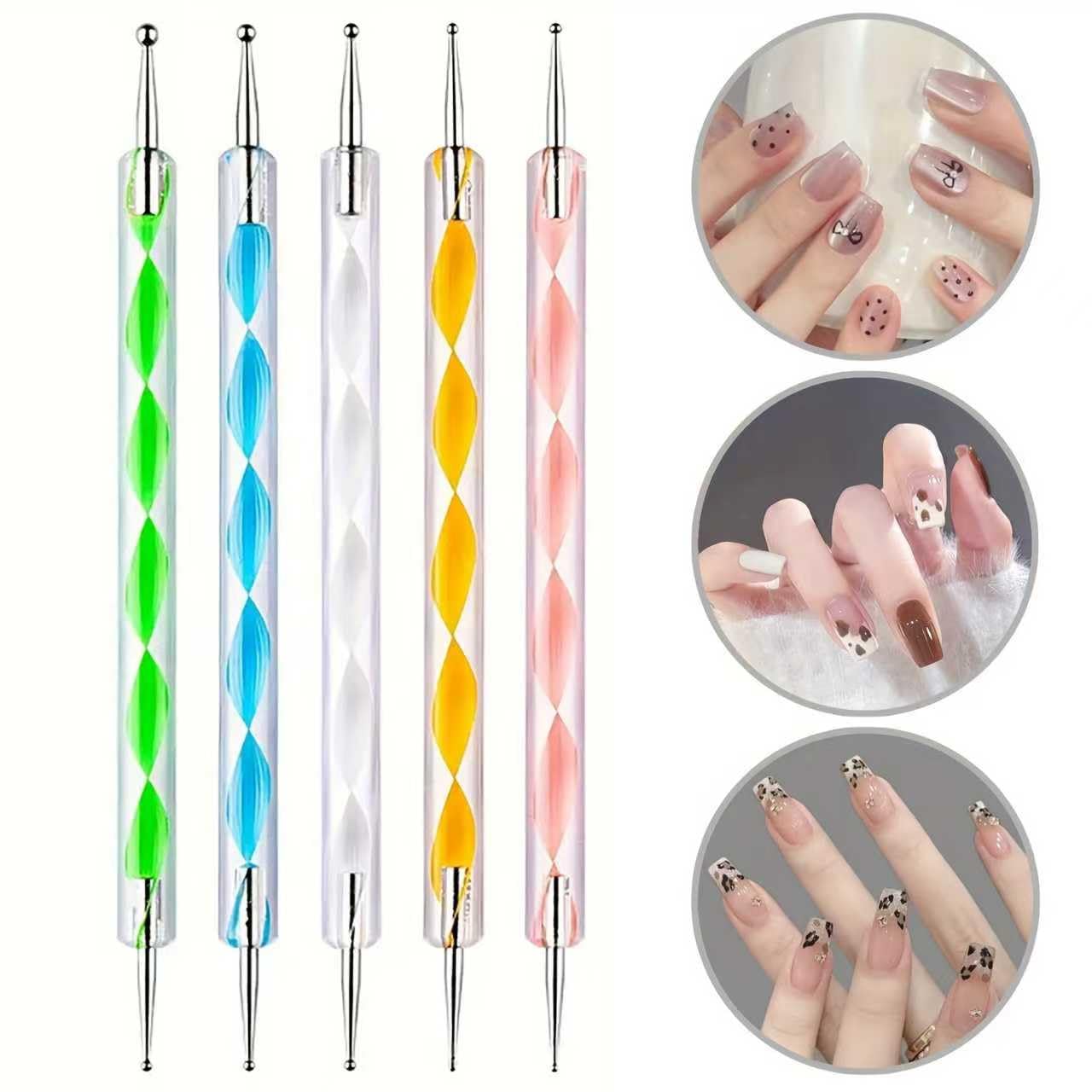27Pcs Nail Art Brush & Dotting Tool Kit, White Handle Nail Art Brushes with Dotting Pens, Palette & Holder, Professional Manicure Accessories for Nail Art Painting, Sculpting & DIY Manicure