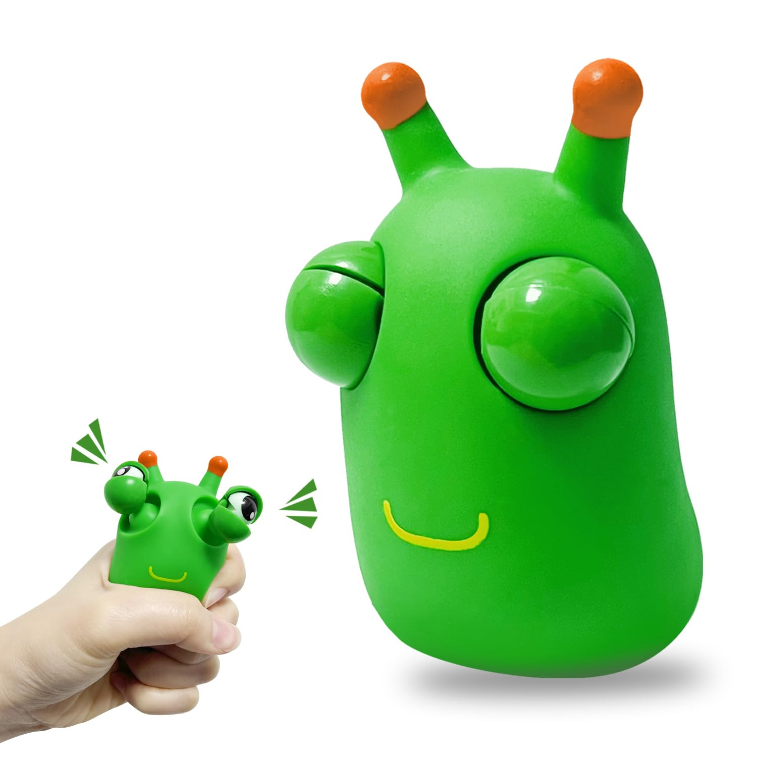 Yeefunjoy Green Bug Squeeze Toys, Funny Green Bug Toys Popping Out Eyes, Kids Sensory Fidget Toys, Fidget Slug Pop-it Toy for Relieve Stress,Anxiety, Autism Toy Christmas Birthday Gift for Kids Adults