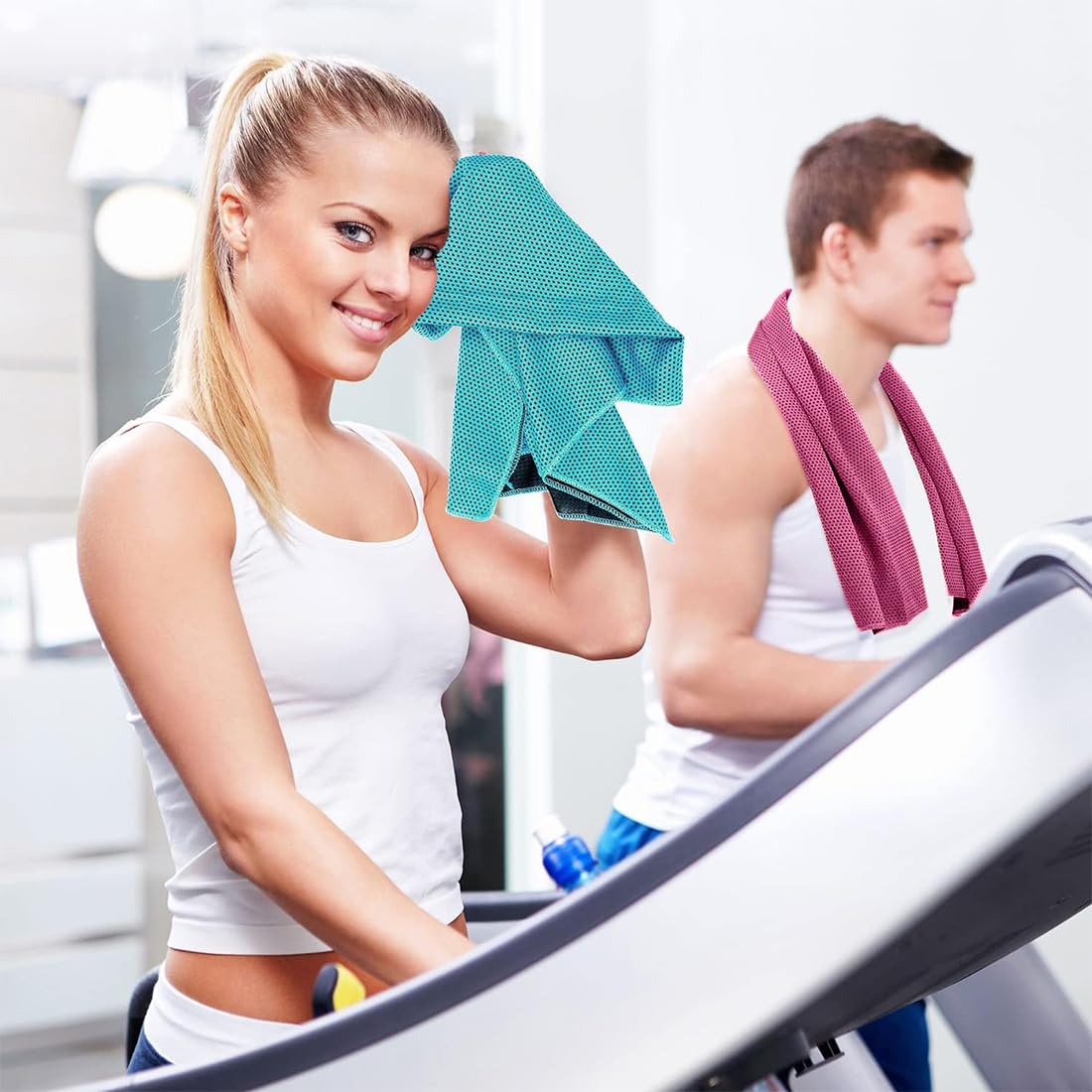 2 toallas de refrigeración (100 x 30 cm), toalla de refrigeración perfecta como toalla deportiva de microfibra o toalla refrescante para fitness, deportes, viajes, yoga