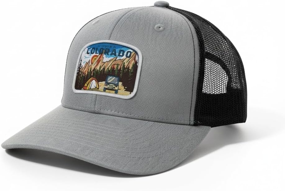 Colorado Trucker Hat - Mesh Snapback Baseball Cap with My Heart is in Colorado Patch for Men and Women