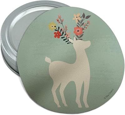 Deer and Flowers Round Rubber Non-Slip Jar Gripper Lid Opener