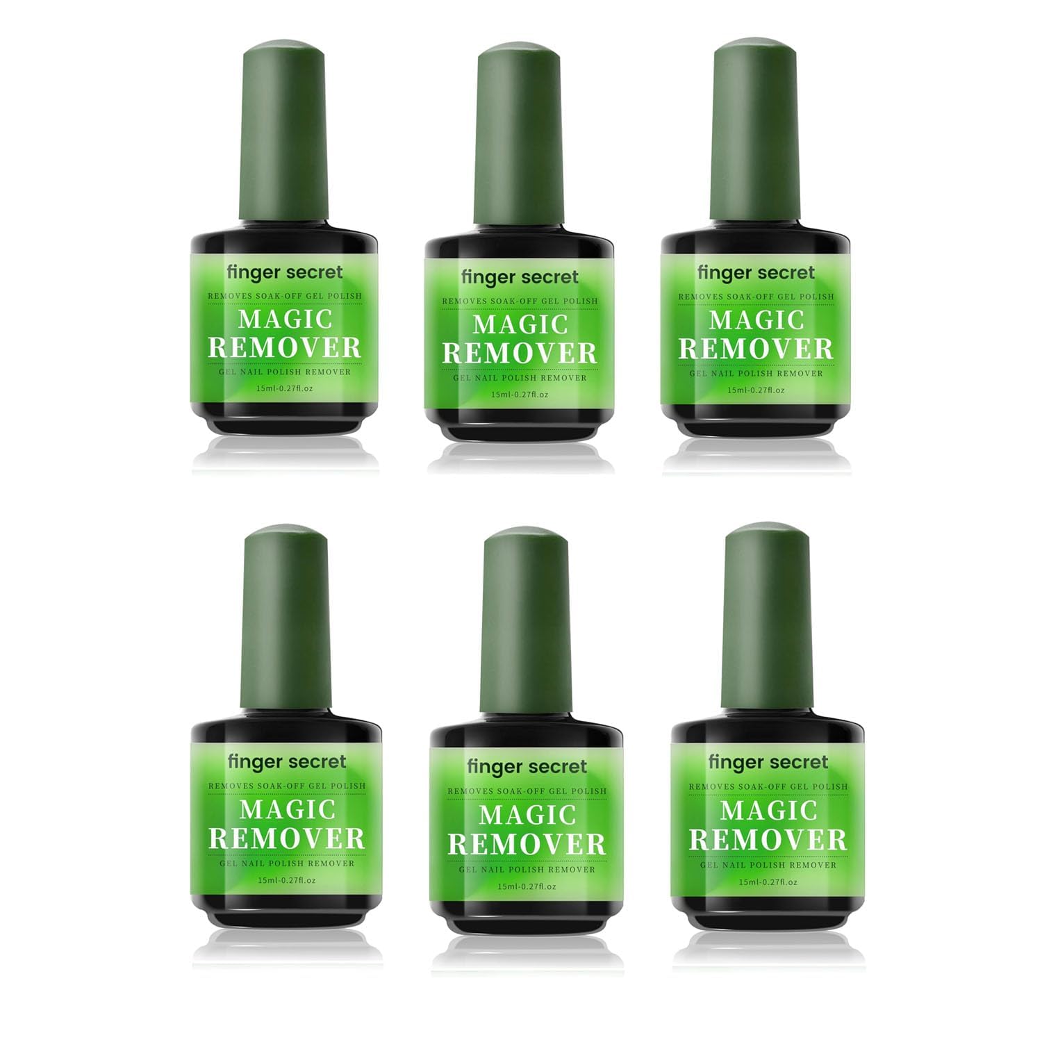 Magic Remover Gel Polish - Quick Soak-Off Nail Polish Remover for Gel & Regular Polish, Easy Gels Nail Polish Remover for At-Home & Salon Use (6Pcs)