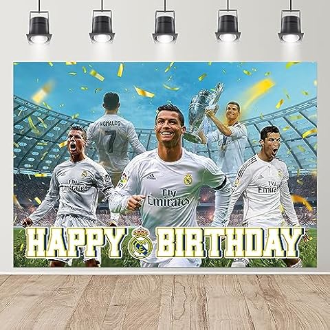 HeePeer WM Real Madrid Soccer Birthday Backdrop Cover