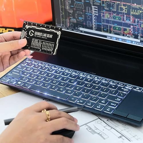 Miniatura 6 de La auténtica regla de bolsillo para ingenieros - Pequeña regla de metal para ingenieros, transportador, compás, escala, gadget de graduación para