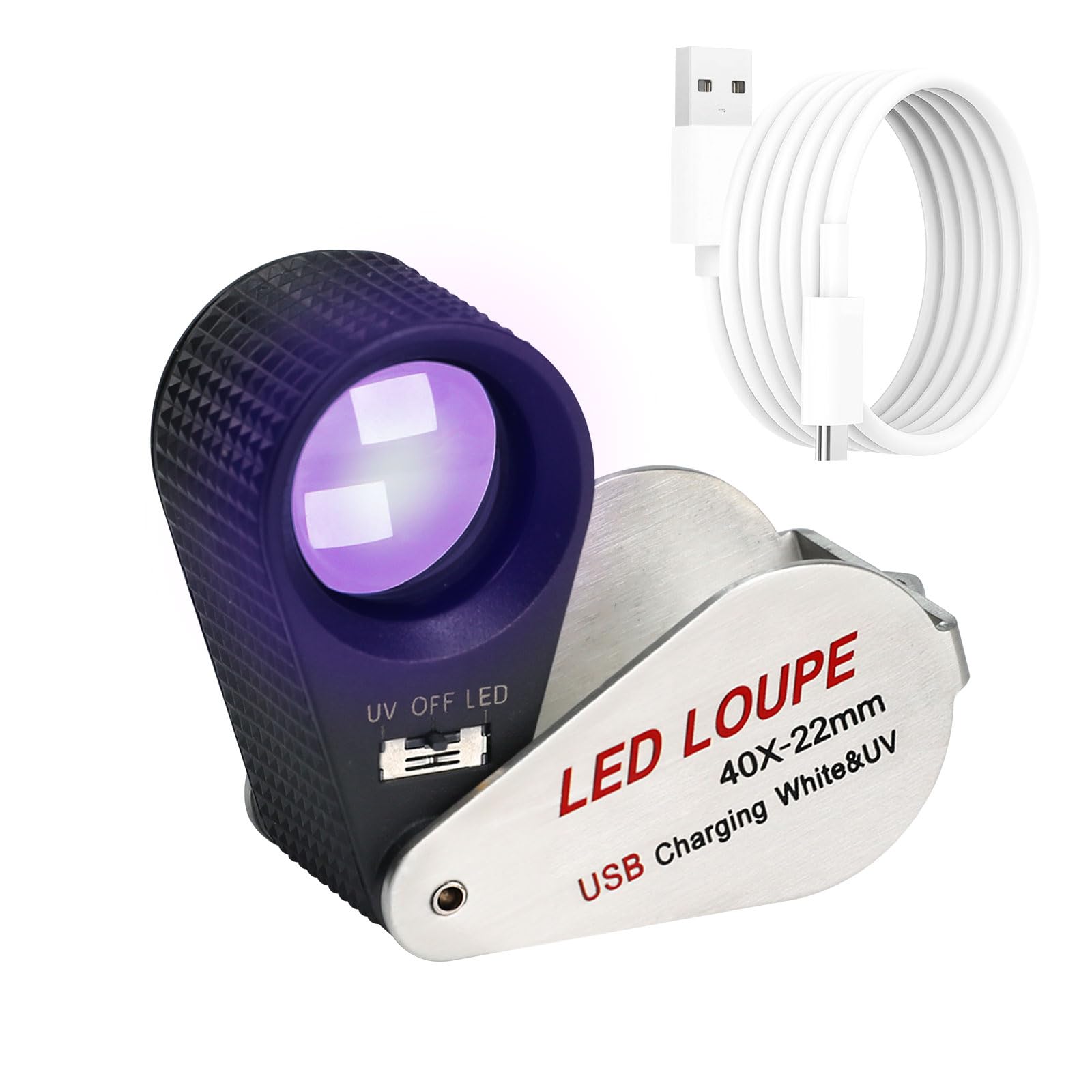 Illuminated Jewelers Loupe Magnifier 40x