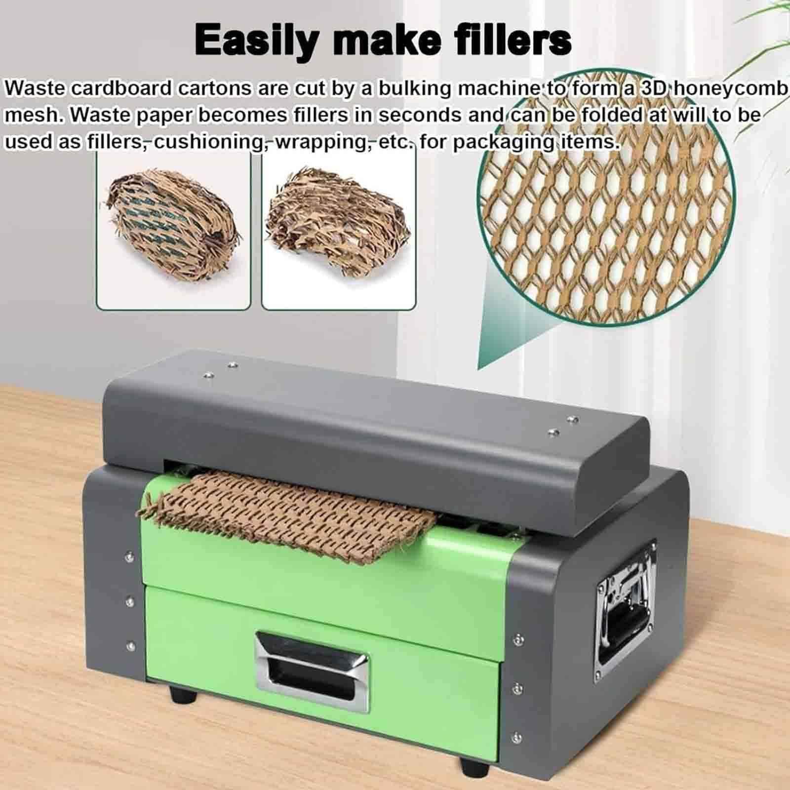 Trituradora de cartón, fabricante de papel de embalaje de panal, 325 mm de ancho, 6 mm de grosor de corte, máquina de reciclaje de cartón de residuos para embalaje ecológico