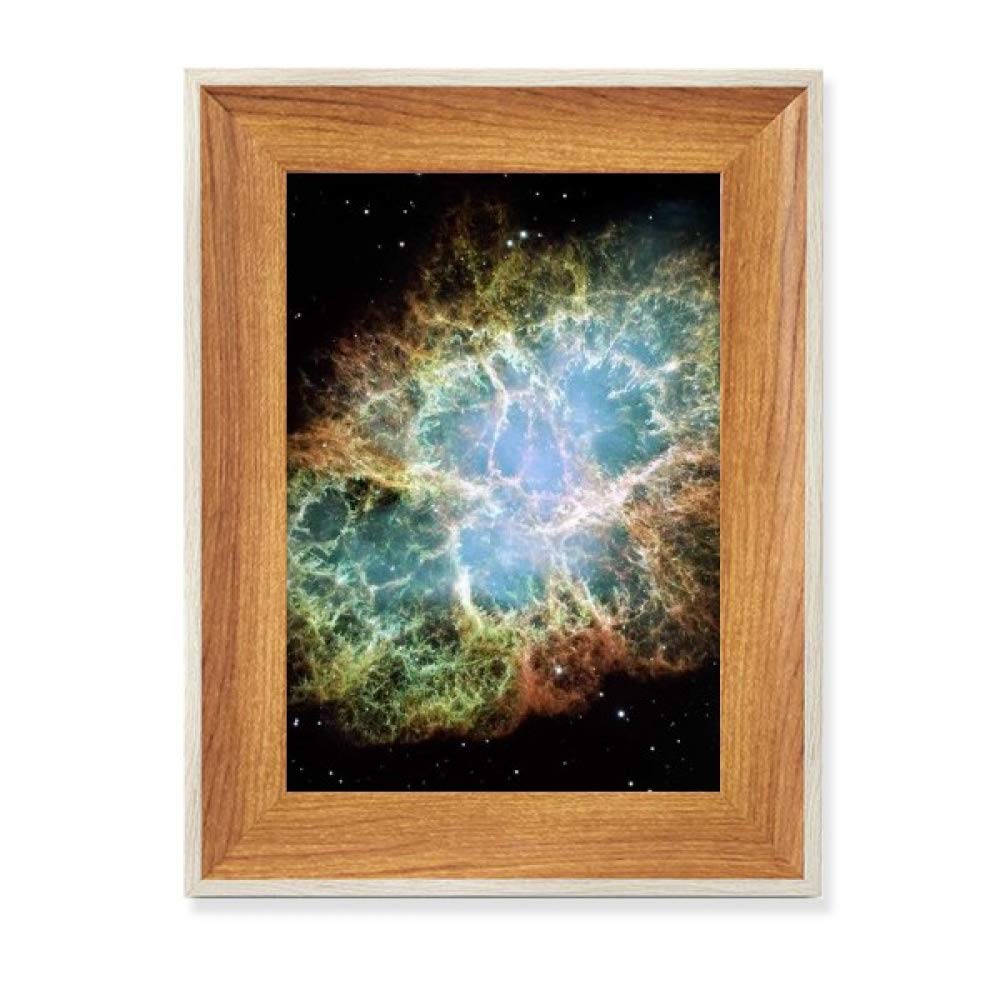 Tableau art nébuleuse de l'espace avec cadre photo en bois