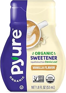 Pyure Organic Liquid Vanilla Stevia Drops | Stevia Liquid Sweetener Keto Sugar Substitutes | Zero Calorie, Zero Sugar, Zer...