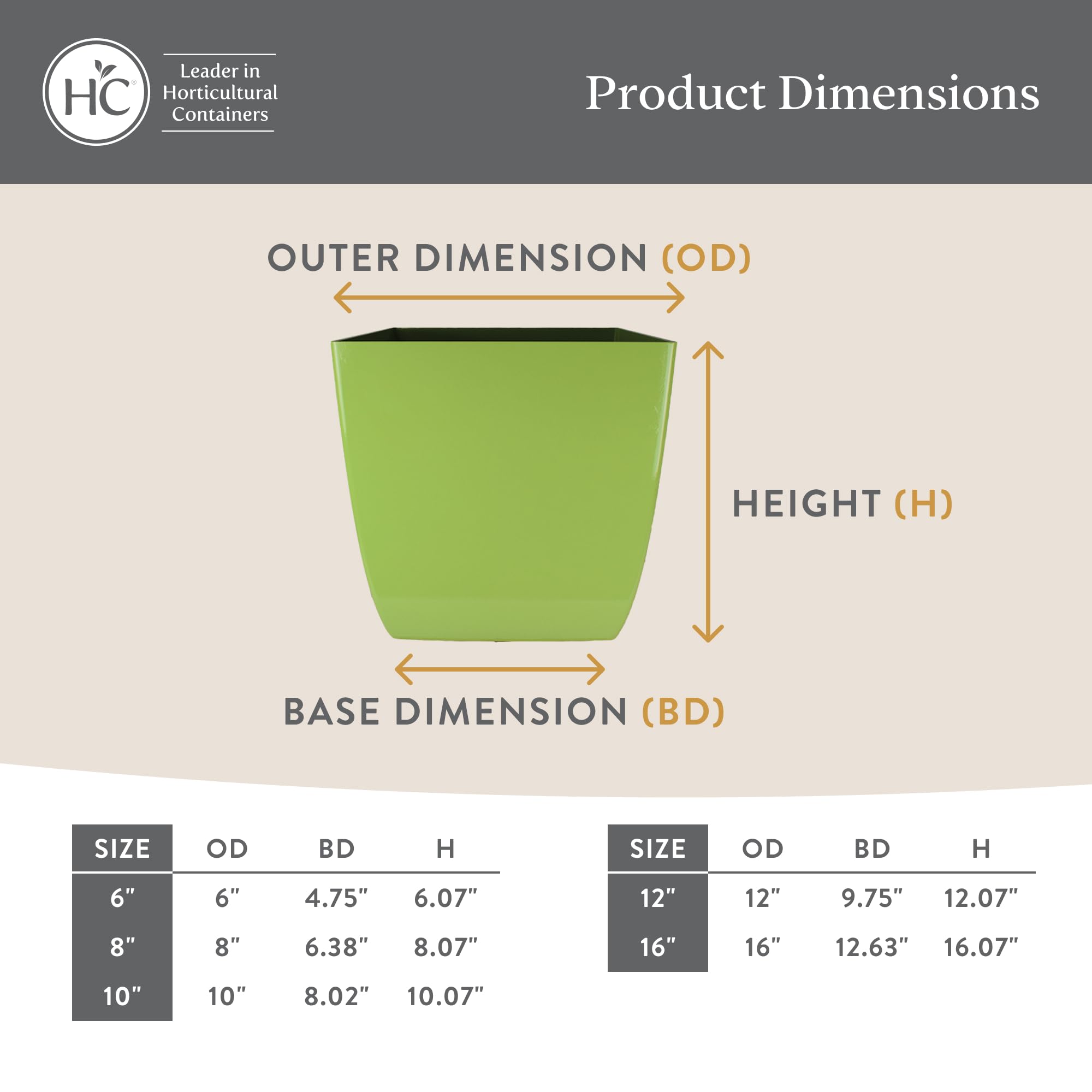 The HC Companies Fioriera, verde, 30,5 cm
