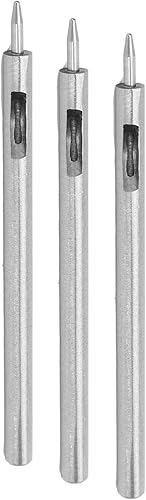 Miniatura 4 de YWBL-WH 3 piezas de cortador de agujero de cuero - Herramienta de artesanía de cuero de acero aleado, 0.039 in, plata, utilitario