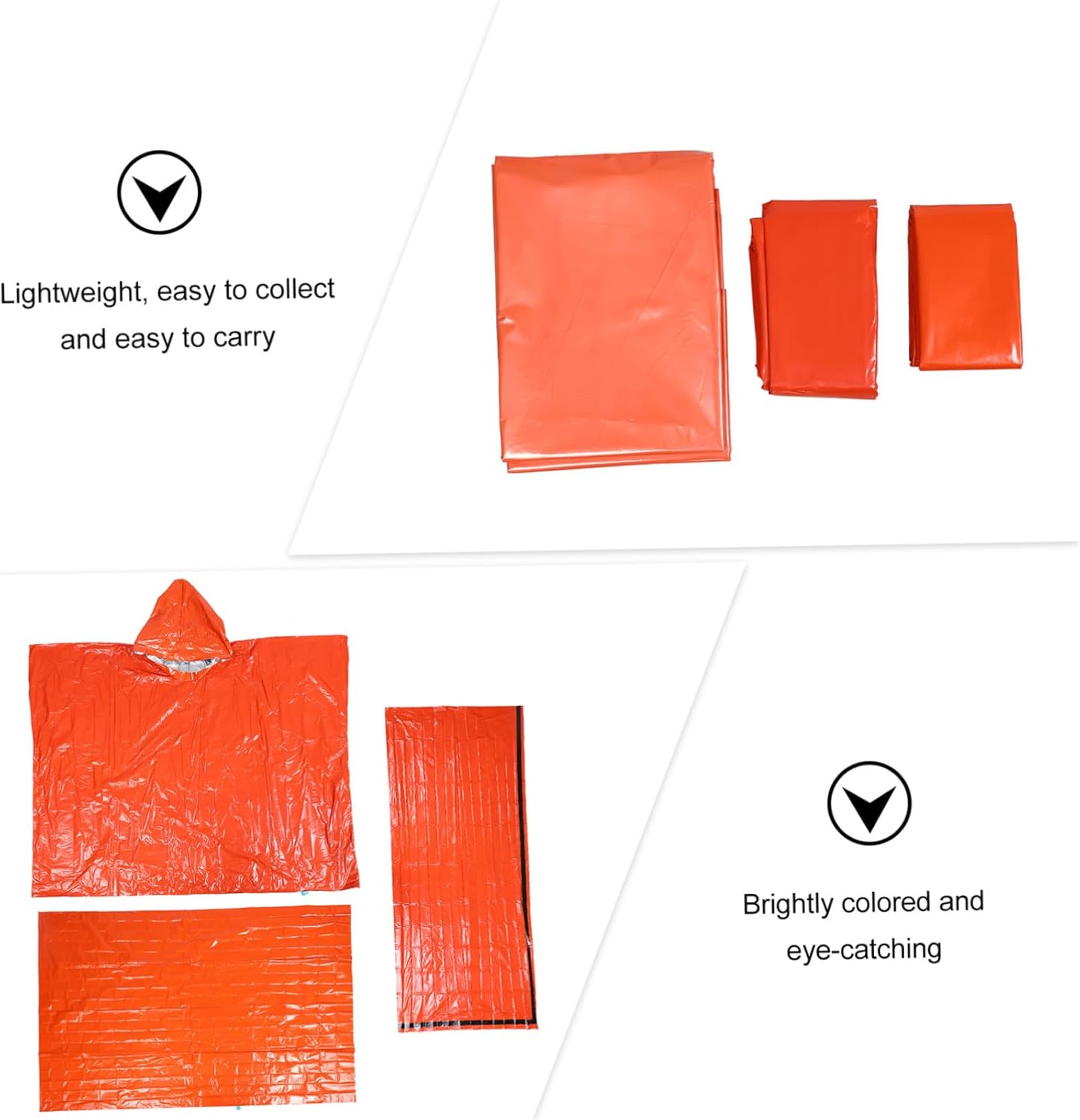 WOONEKY Survival Sleeping Bag Insulated Tent Compact Raincoat Pe Thermal Blanket First Aid Kit