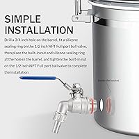 Vista 5 de 1/2" NPT Válvula de bola de acero inoxidable mamparo sin soldadura conveniente para construir la tetera casera del brebaje/el tún del puré