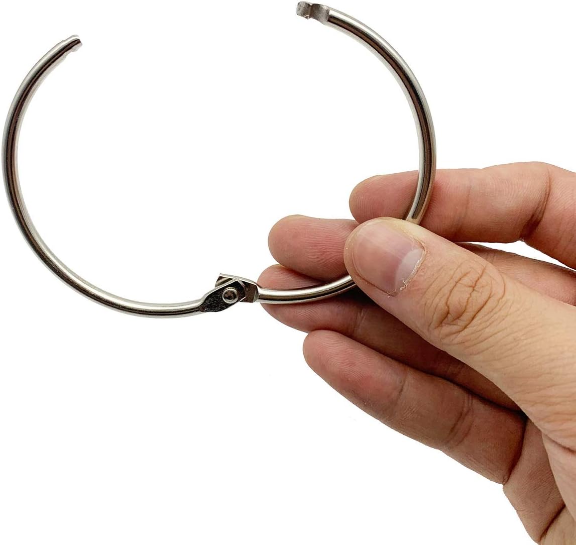 KTOJOY 2 Inch (15 Pack) Loose Leaf Binder Rings, Nickel Plated Steel Binder Rings,Keychain Key Rings, Metal Book Rings,Silver, for School, Home, or Office : Office Products