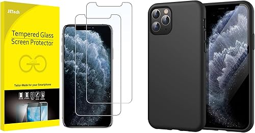JETech Paquete de protector de pantalla y funda de silicona para iPhone 11 Pro Max