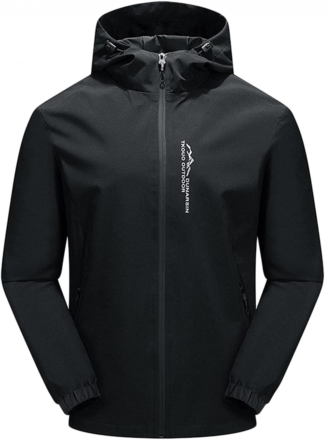 Outdoor Jackets الرجال مقاوم للماء خفيفة الوزن سترات معقوف في الهواء الطلق يندبروف الثلوج جاكيتات المعطف Softshell jacket (Color : Black, Size : 5X-Large)