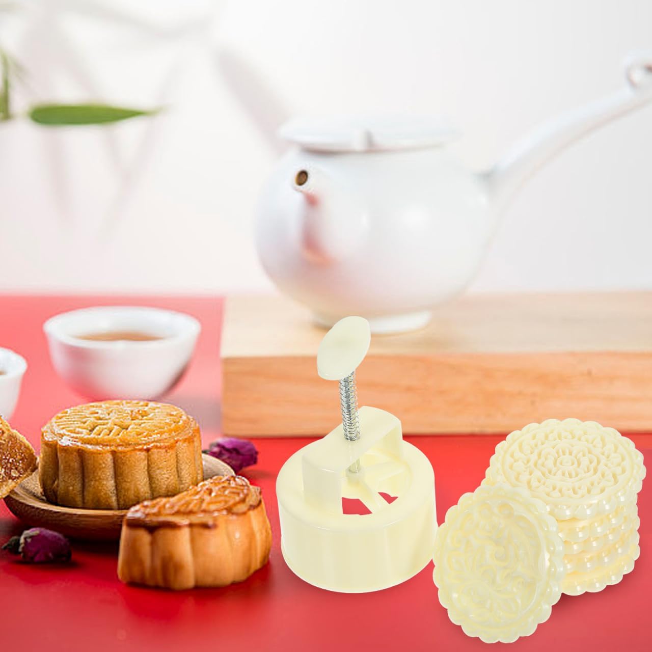 Kichvoe 1set Moon Cake Mold Press Mold for Baking Creative Mid- Bean Cake Molder Easy Release Material for Home Use - Image 7