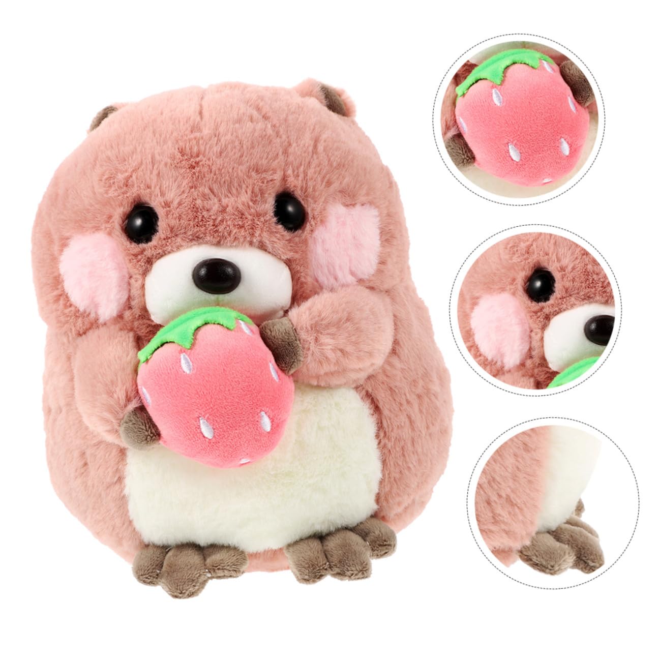Muñeco de Peluche de Marmota Rosa, 1 Pieza, Felpa PP Cotton | Seguro y Resistente Decoloración, para Recién Nacida y Niña, Adecuado como Adorno de Cama o Coche
