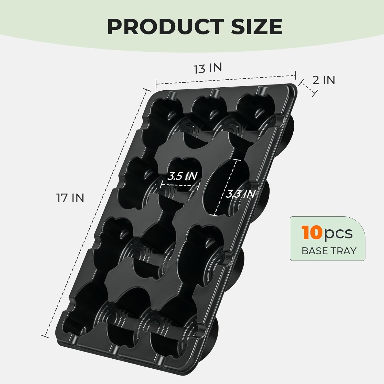 homenote 4 Inch Seed Starting Trays 10 Pack, 12-Cell Seedling Starter Trays for Indoor Outdoor Growing, Plant Starter Germination Trays for Pots Seedlings Compatible with 4" Nursery Pots