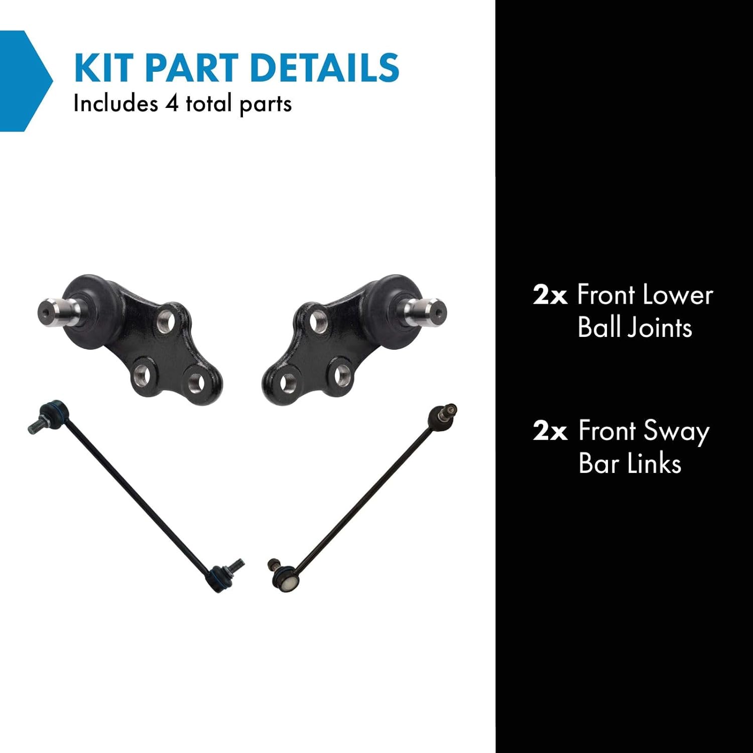 TRQ Front Suspension Kit Ball Joint Sway Bar Stabilizer Link Compatible with 2011-2014 Hyundai Sonata