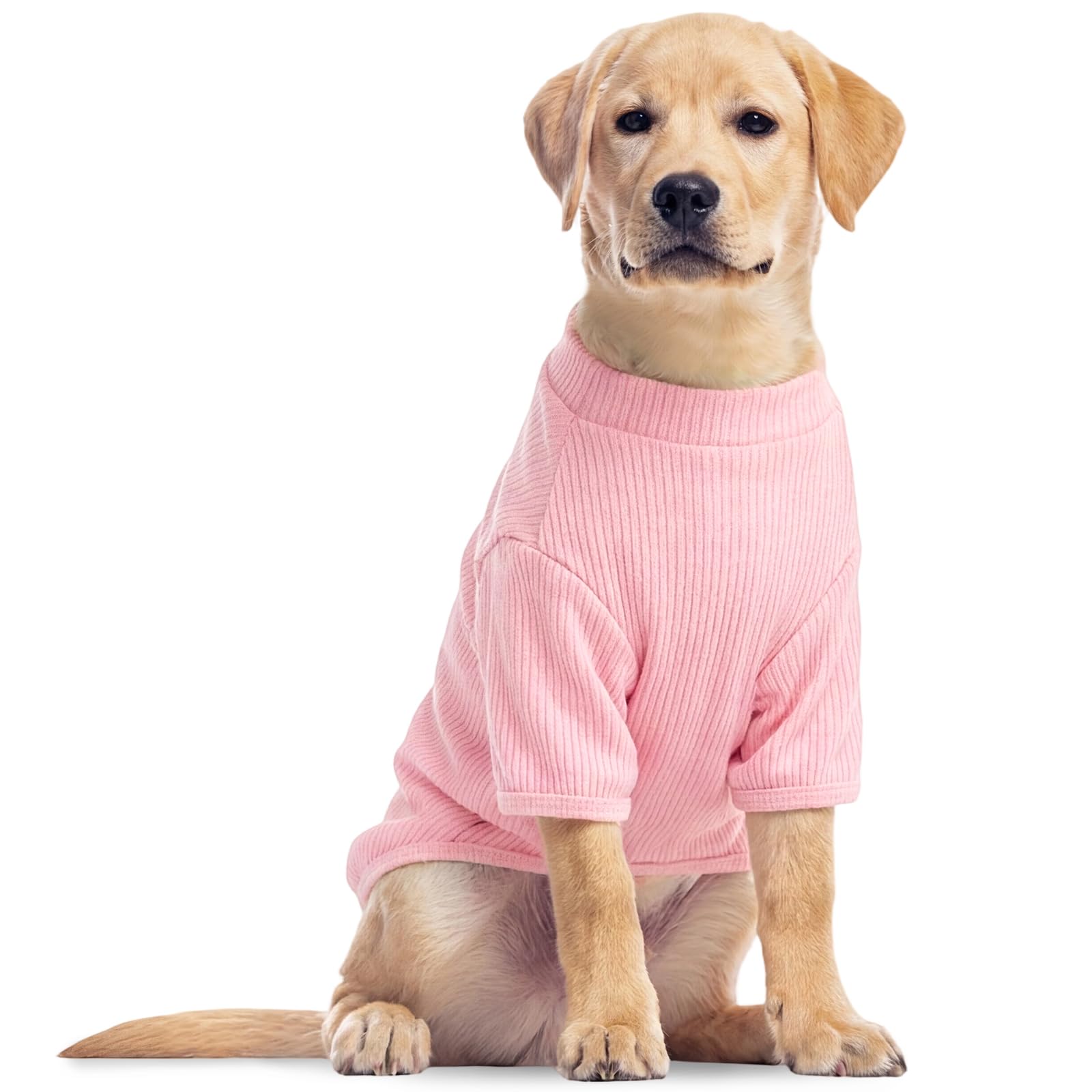 XXL Dog T-Shirt, Comfortable Knit Jumper for Golden Labrador Dalmatian Small Adults, Lightweight Pet Sweater Tee, Stylish Puppy Top, Indoor & Outdoor Comfort, Blossom Pink XXL — image 1