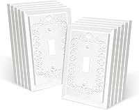 Vista 15 de Cubiertas de toma de corriente de diseño en relieve de pétalo estilo clásico blanco moderno, placas de pared para receptáculo eléctrico dúplex