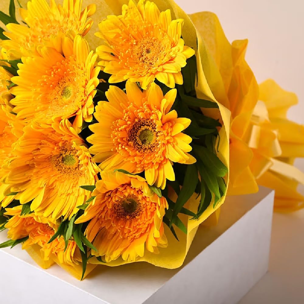 Premium Yellow Gerberas Bouquet - Same Day Delivery -3