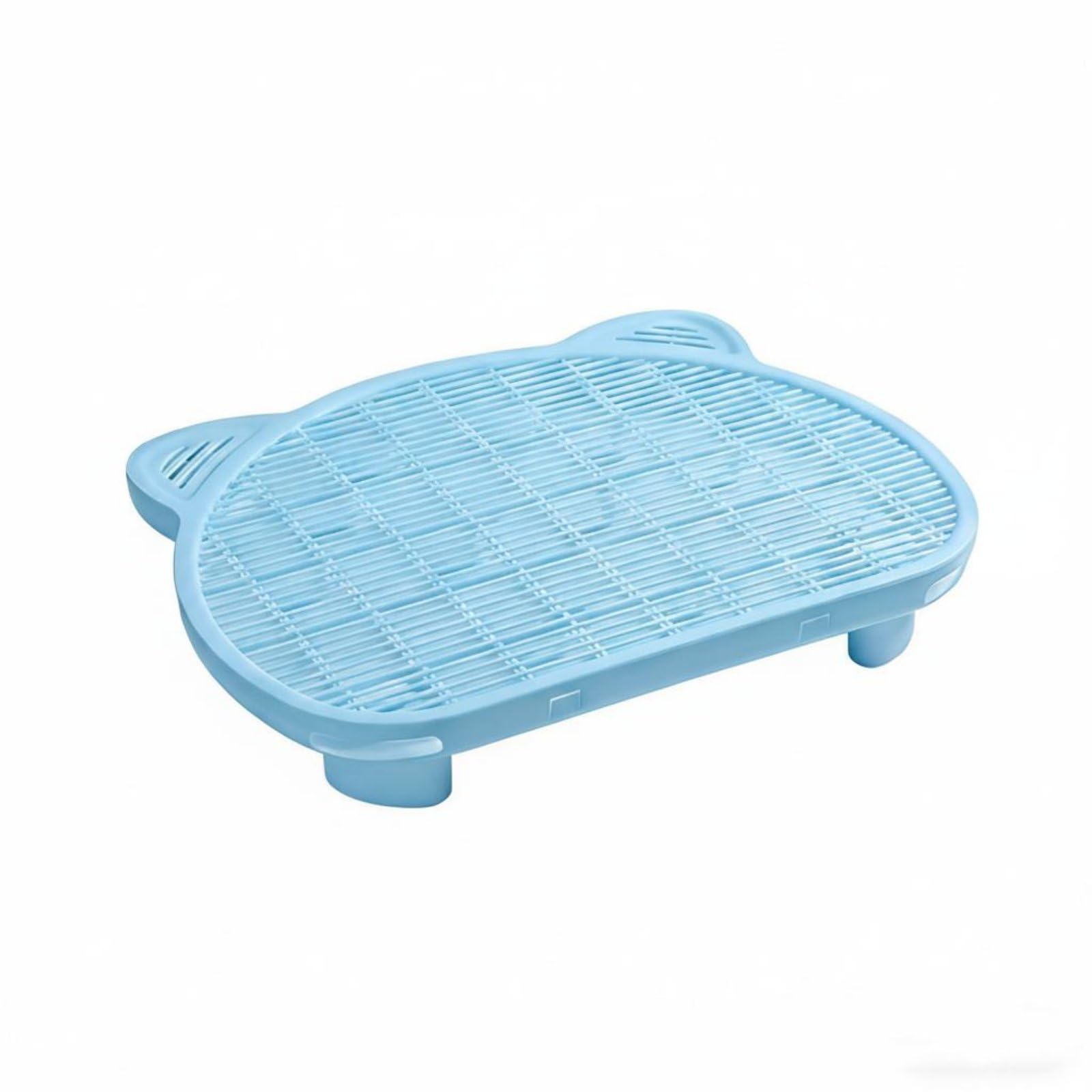 Doppellagige Katzenstreu-Matte rutschfest Katzenstreu-Auffangmatte Wabenstruktur doppelschichtige Katzenstreumatte, Blau, 9cm