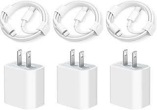 iPhone Chargers Fast Charging【Apple MFi Certified】 3 Pack cargador 20W Super Fast Charger USB C Wall Charger with 6FT Cable Compatible with iPhone 11 12 13 14 Plus,Pro Max,Pro/Mini/XR/iPad
