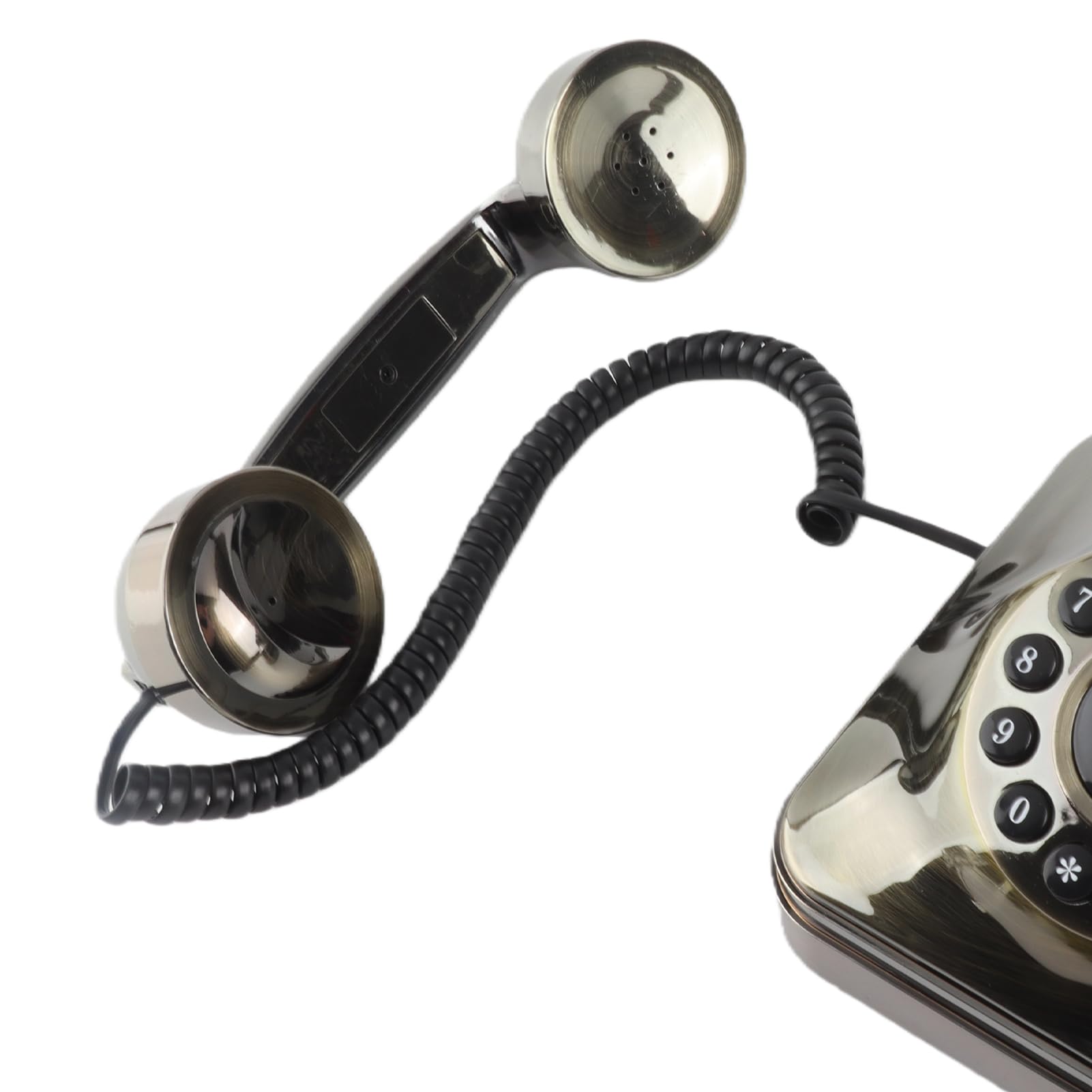 Telefono fisso vintage, telefono in bronzo antico con funzione di memorizzazione del numero, telefono con quadrante grande, telefono chiamante desktop per ufficio domestico