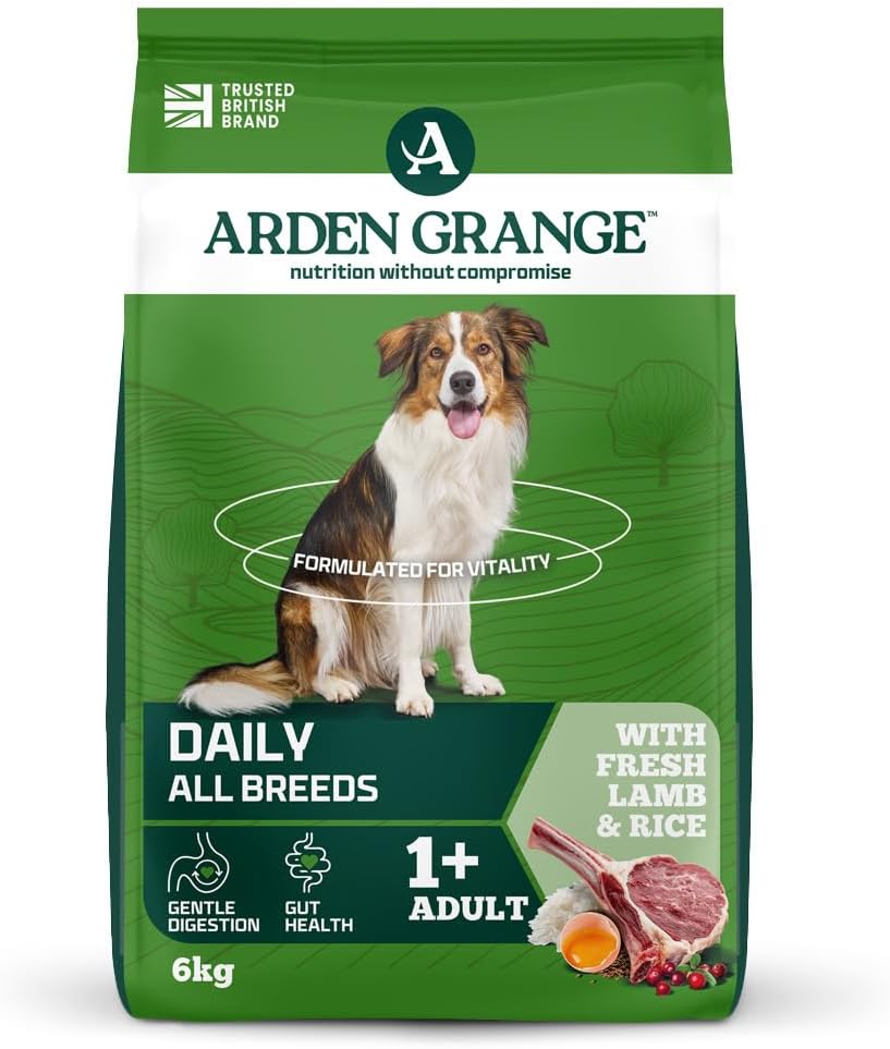 Arden Grange Adult Dry Dog Food with Fresh Lamb and Rice, 6 kg