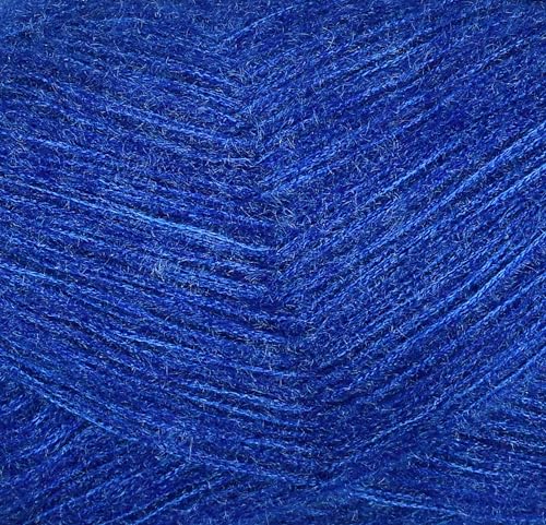 Image of M.G ENTERPRISE Knitting Wool Yarn, Soft Fancy Feather Wool Royal Blue 100 GMS Best Used with Knitting Needles, Soft Fancy Wool-WE Art-HFJ