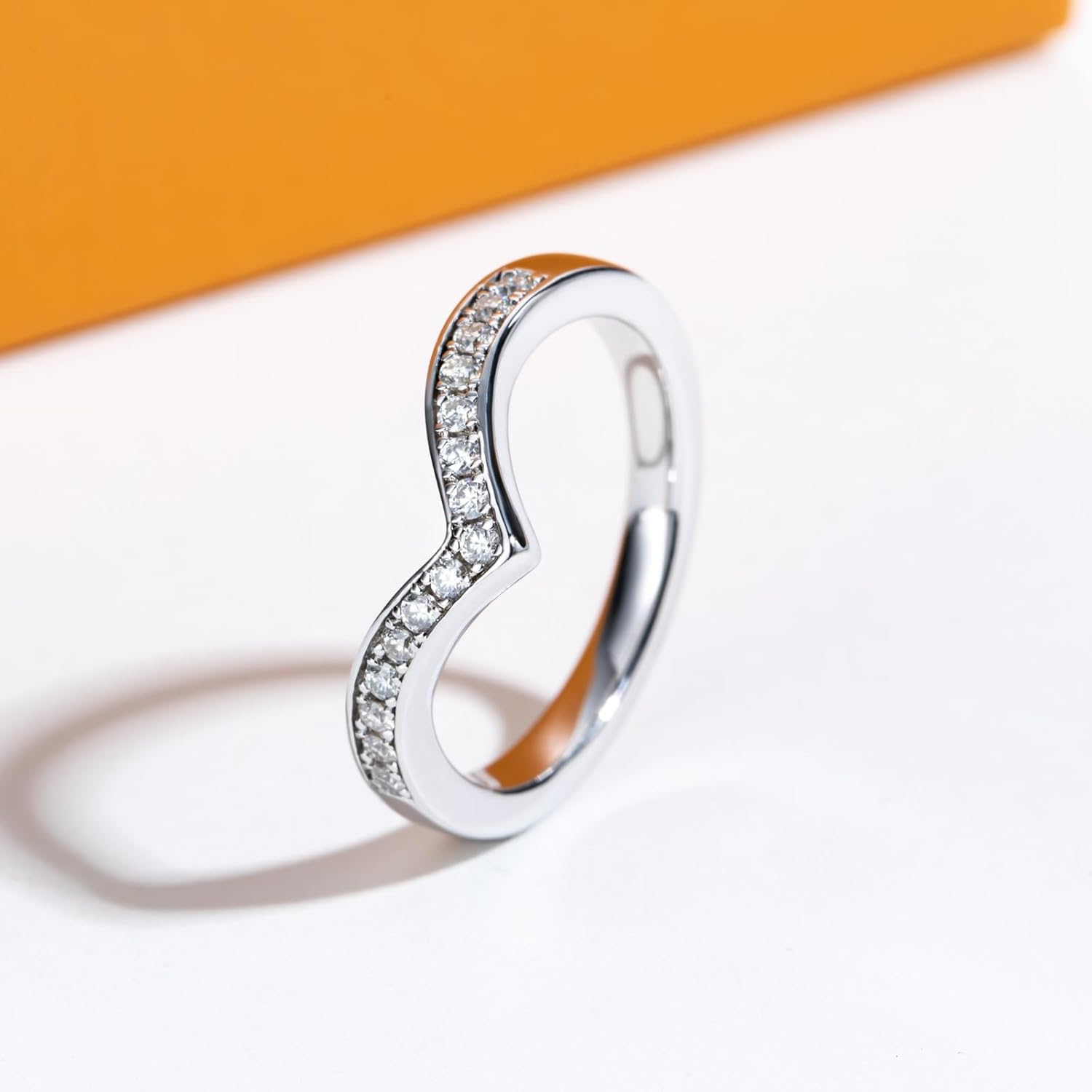 Moissanite Eternity Rings Wedding Bands D Color VVS1 Clarity Round Brilliant Cut 925 Sterling Silver 5/6 Stones Anniversary Band Rings for Women with Certificate
