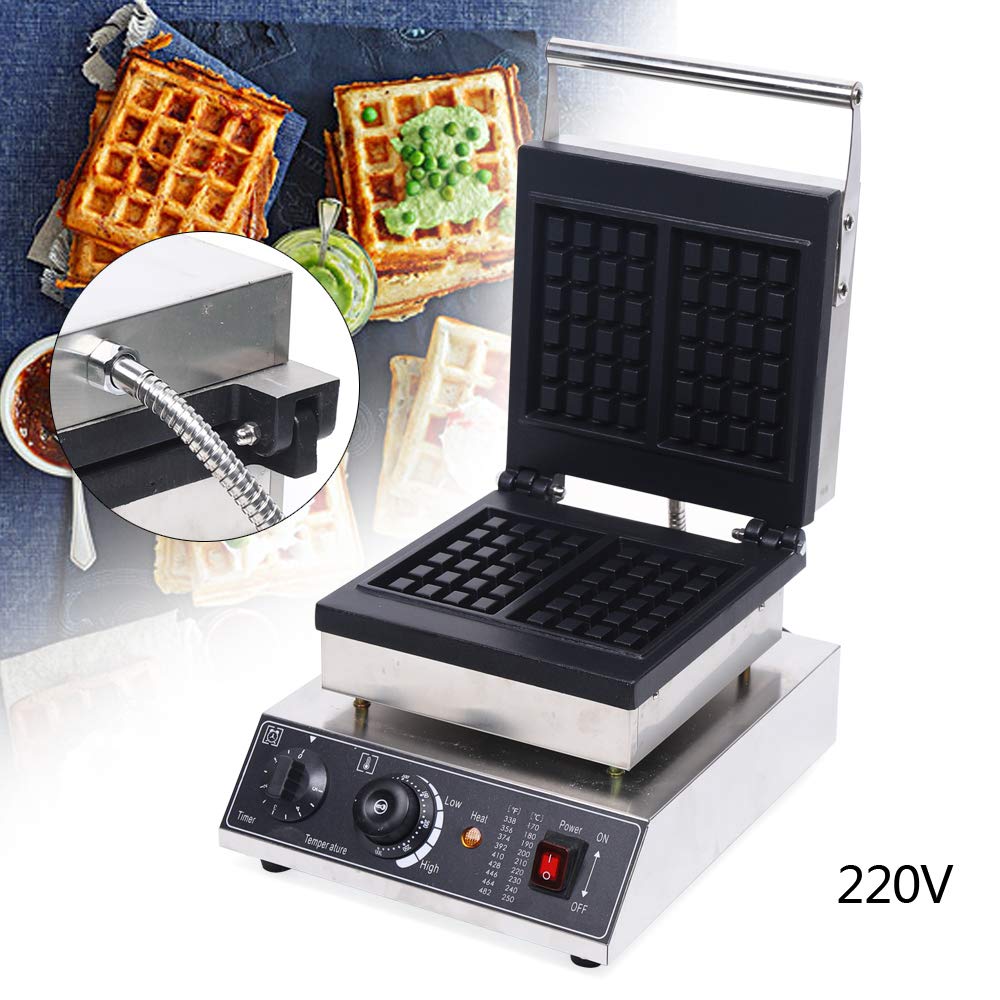 Gofres comerciales, 2 unidades, antiadherente, 1500 W, máquina de gofres eléctricos, 30 x 36 x 24,5 cm, con placas antiadherentes, para hornear deliciosos gofres