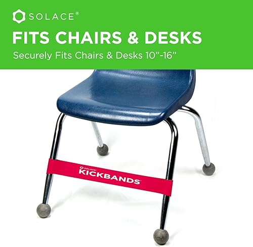 Miniatura 4 de KICK BANDS Bandas para sillas para niños con pies inquietos, paquete de 12 bandas para aliviar la ansiedad con TDAH para sillas y escritorios