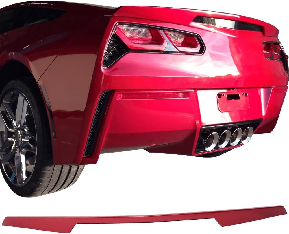 IKON MOTORSPORTS, Trunk Spoiler Compatible with 2014-2019 Chevrolet Corvette C7, ABS Plastic Painted #WA505Q Crystal Claret Tintcoat Rear Trunk Lid Spoiler Wing Lip