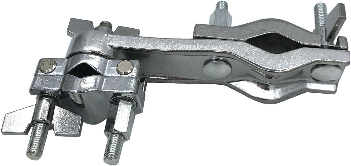 Drum Rotating Multi Clamp Metal Adjustable Dual Drum Cymbal Stand Clamp for 3/8'' to 5/8'' Rods
