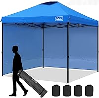 Vista 13 de KAMPKEEPER Tienda de campaña desplegable de 10 x 10, impermeable, sombra portátil con paredes laterales, refugio instantáneo ajustable al aire libre