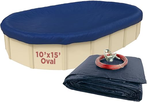 Buffalo Blizzard Deluxe 10 ft x 15 ft Oval Winter Pool Cover | Blue/Black