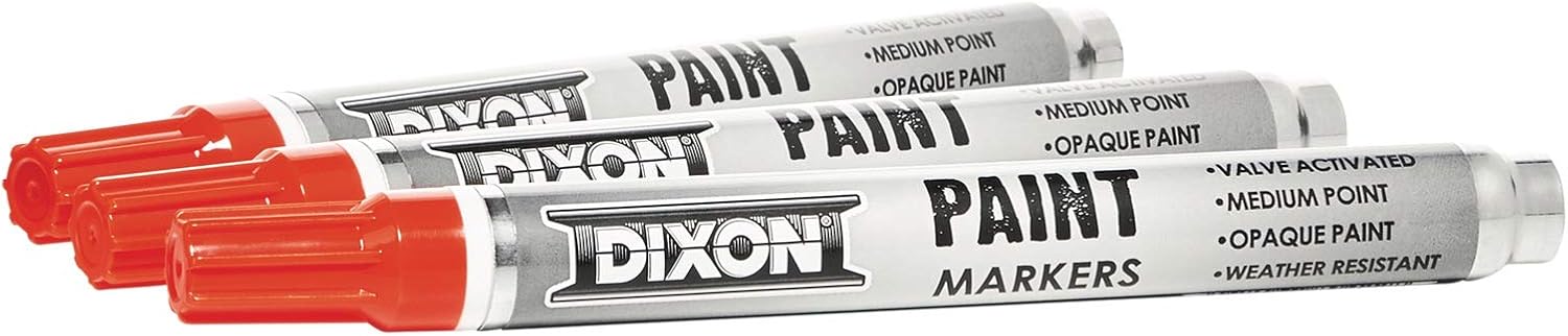 Dixon Paint Markers, Medium Tip, Box of 12 Markers, Orange (80222)