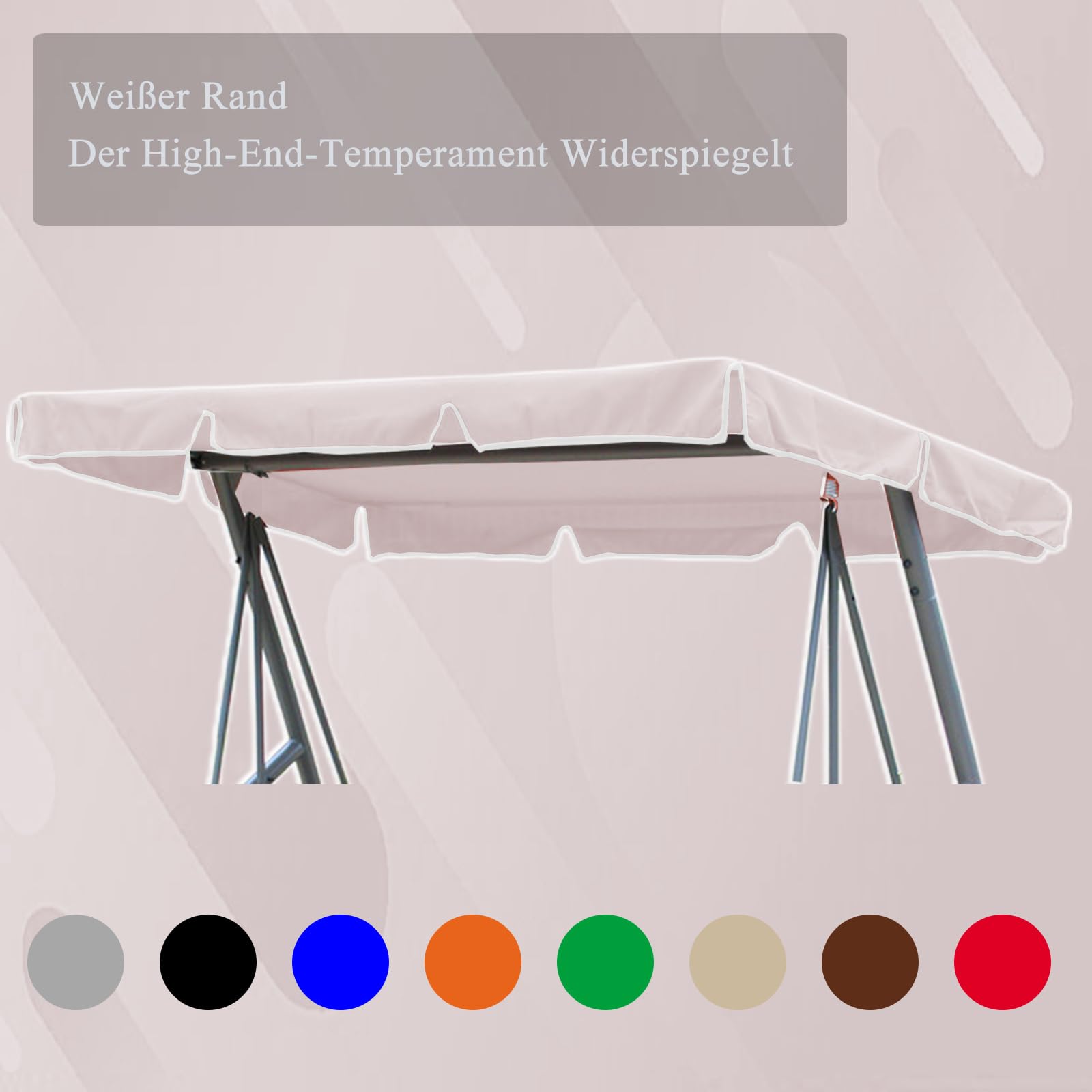 Hollywoodschaukel Dachbezug 210x145, Ersatzdach Hollywoodschaukel Dach, Sonnendach für Hollywoodschaukel Wasserdicht (Weiß)