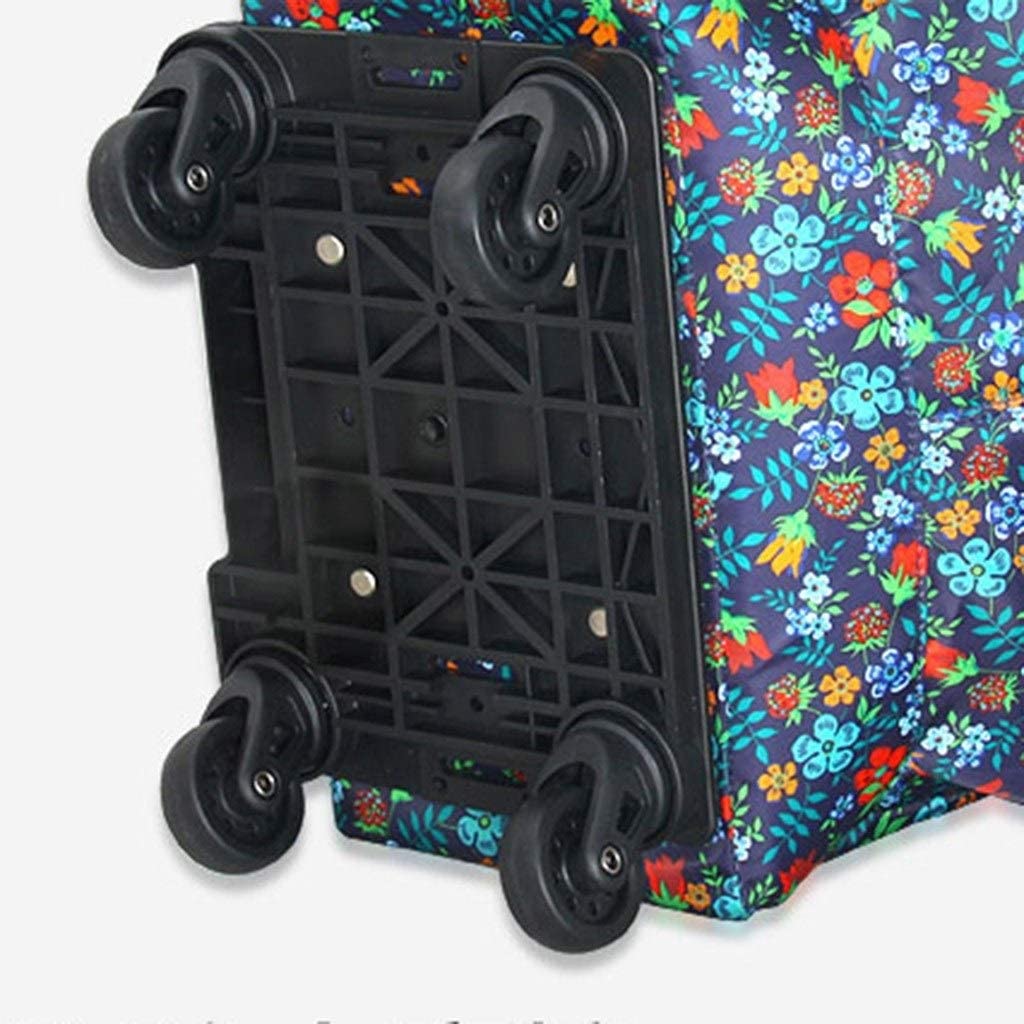 Carrelli elevatori Trolley Stampa Verde Ruota Universale Trolley Portatile Nero Borsa da Viaggio Borsa da Viaggio Pieghevole Borsa per la Spesa Retrattile