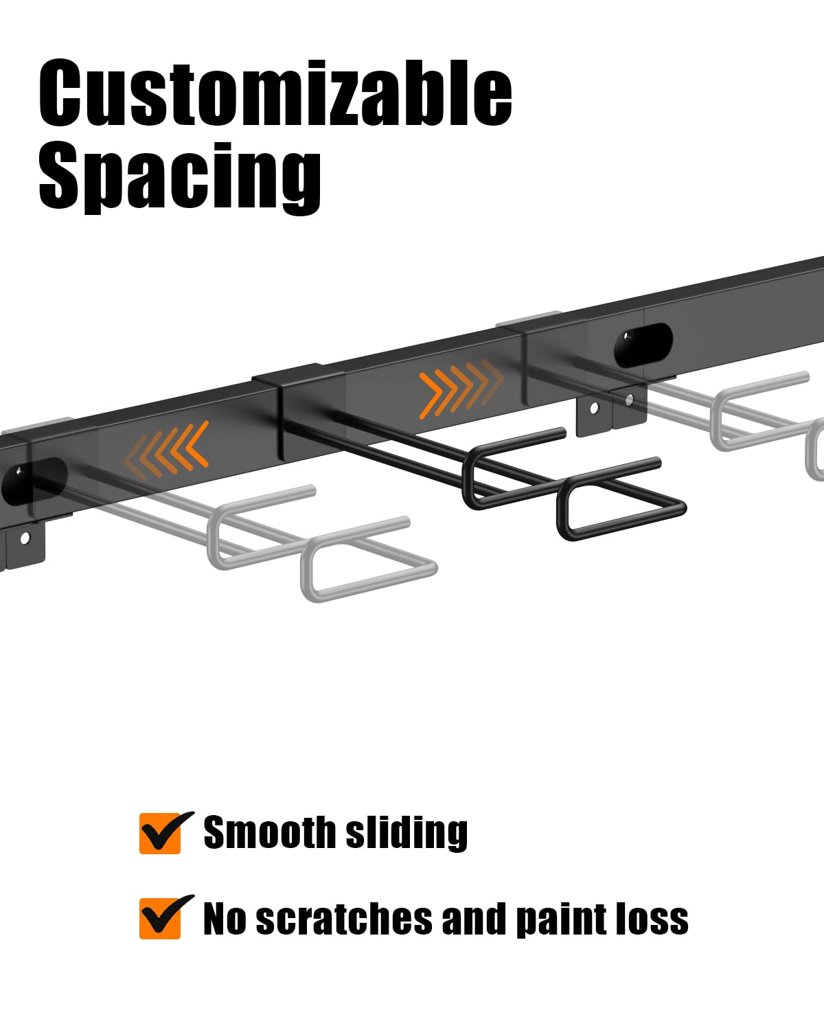 HAVEDAWN Garage Tool Organizer Wall Mount, Extra Long Hooks, 48 Inch Garden Tool Storage Rack with 8 Side Opening Slots, Yard Tool Organizer for Shed, Shovel Holder, Mens Gifts for Christmas