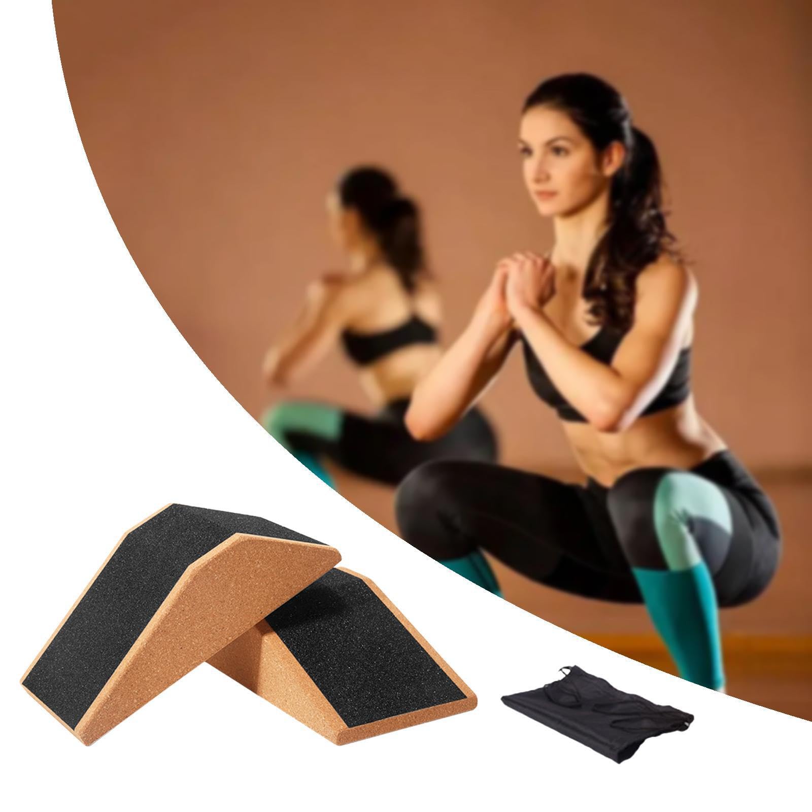 Bloque de yoga de corcho resistente, cuña para sentadillas, tabla inclinada antideslizante para fitness en casa, mejora la estabilidad durante los