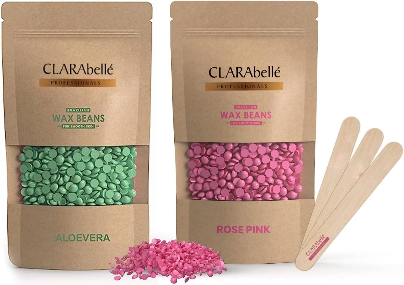 Unisex Adult Hair Removal Brazilian Hard Wax Beans For Face, Eyebrow, Back, Chest, Bikini Areas, Legs, Arms and Beards (100 GM, Aloe Vera + Rose Pink)